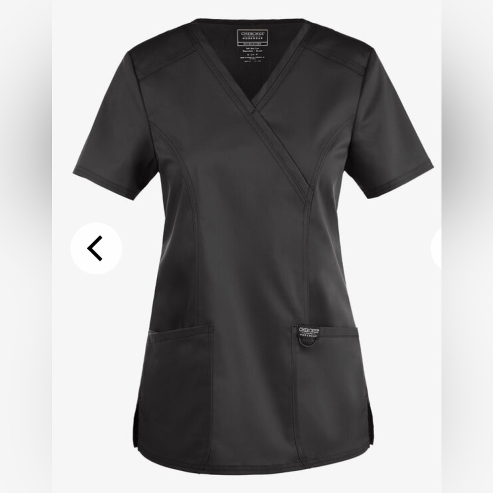 NWOT scrub top gray pewter Cherokee revolution large v neck